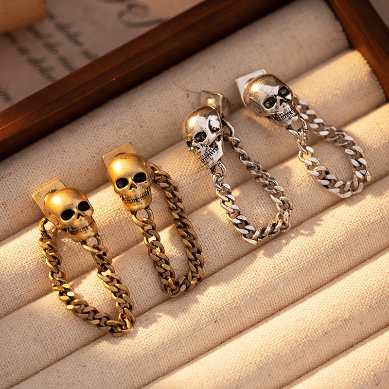 Skull Stud Earrings Vintage