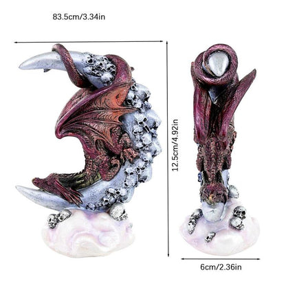 Dragon Figurines Skull Moon Style Dragon Statue