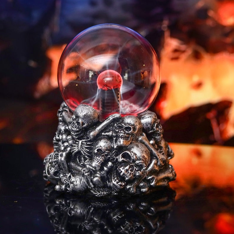 Skull Crystal Plasma Light 4 Inch Glass Ball Touch Sensing