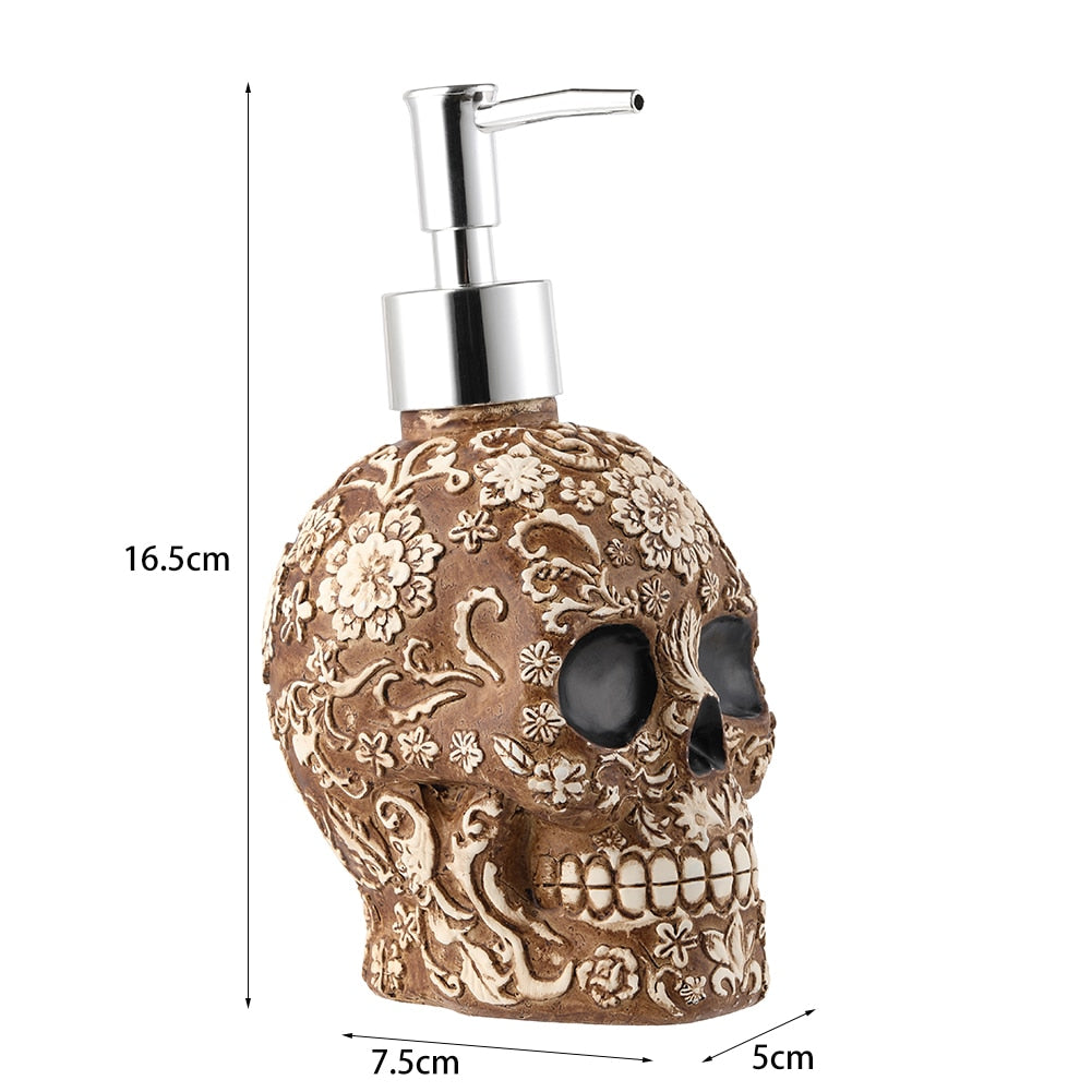 Flower Skull Soap Dispenser Bottle Lotion Shampoo Container