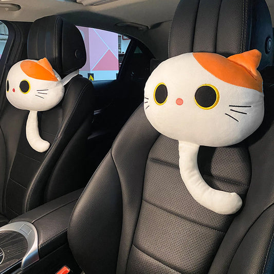 Headrest Neck Pillow Cartoon  Cat Neck Support Cushion