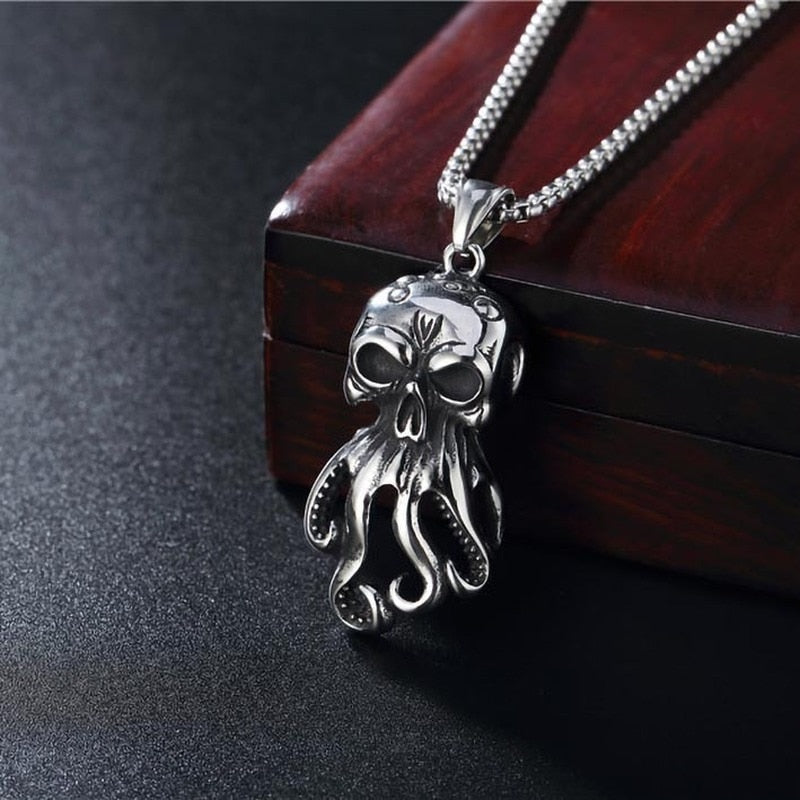 Octopus Skull Pendant Necklace