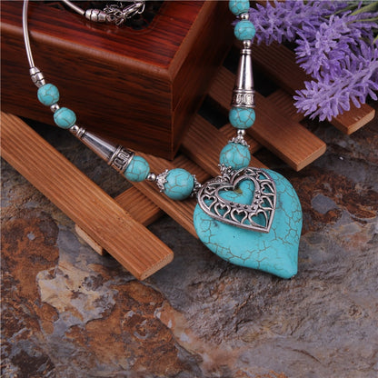 Native Indian Turquoise Heart Necklace