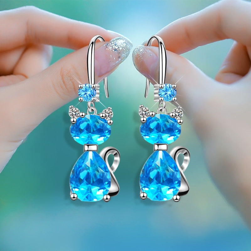 Crystal Cat Earrings