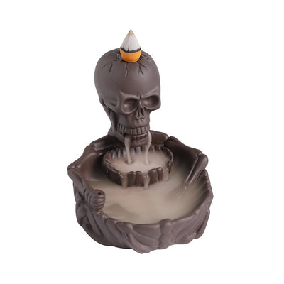 Backflow Incense Burner Skull Decor Incense Stick Holder