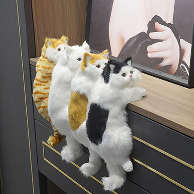 Realistic Furry Hanging Cat Cute Figurines