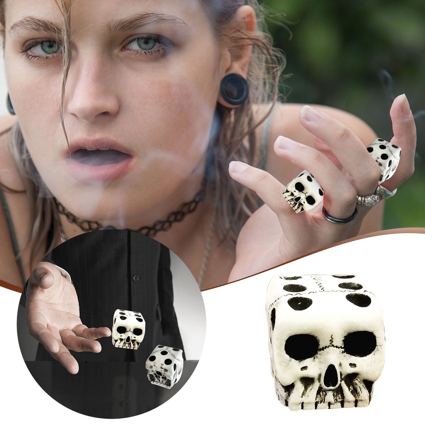 1 Item Skeleton Dice Creative Skull Bone Dice