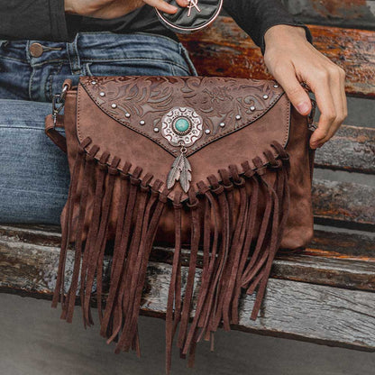 Native Feather Brown Hand Bags