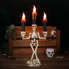 Halloween LED Lights Skull Holding Candle Lamp