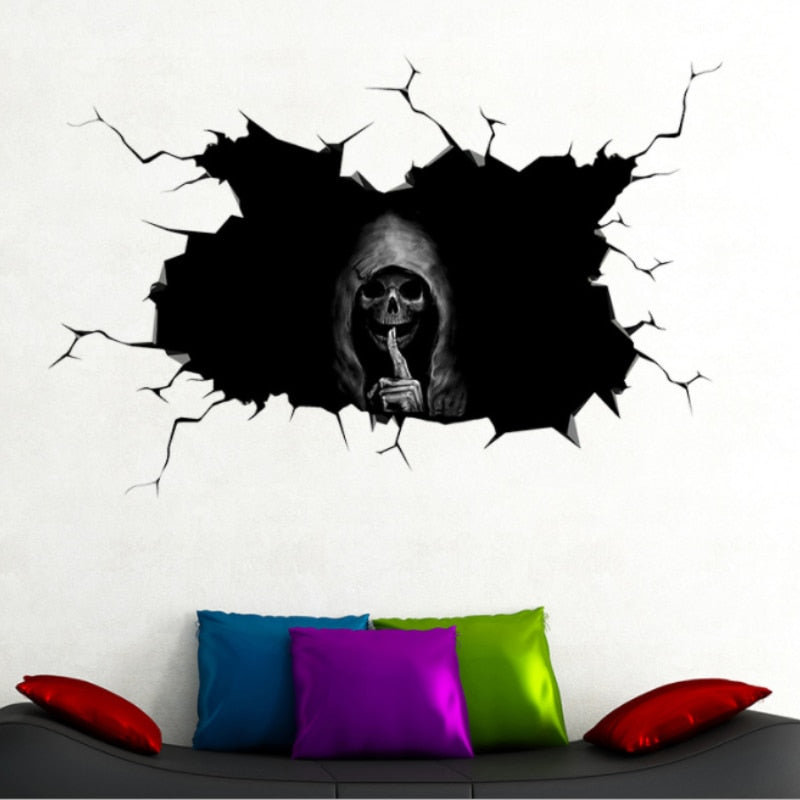 Silent Shhh Skull Reaper Car Sticker Window Home Decoration