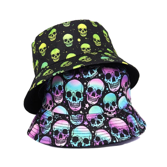 Skull Print Bucket Hats