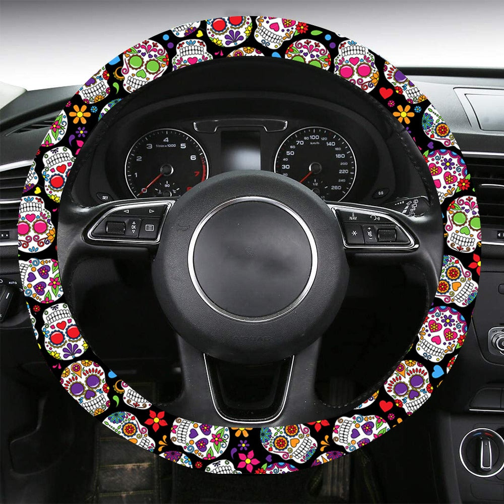 Sugar Skull Steering Wheel Cover Car Accessories