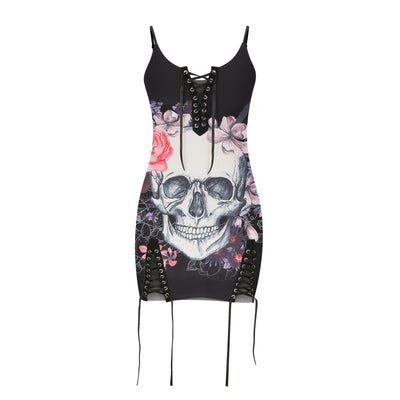 Skull Gothic Style Dress Women