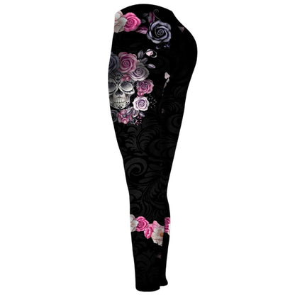 Skull Pink Rose Combo Tank Top + Legging