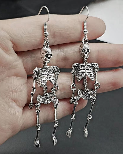 Skeleton Skull Dangle Earrings