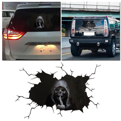 Silent Shhh Skull Reaper Car Sticker Window Home Decoration