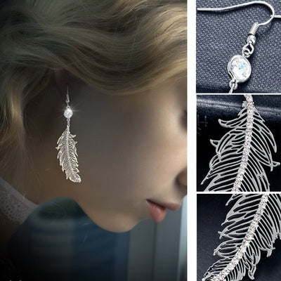 Native Fashion Feather Earrings Stainless Steel