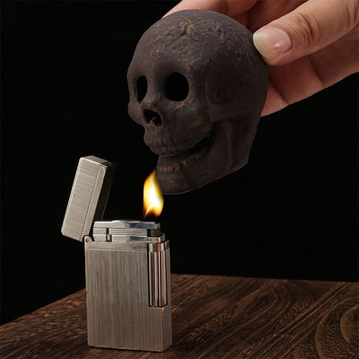 Skull Ornament Fireplace Burning Firepit