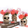 3 Items Skull Planter Pot Resin Skull Head Flower Pot