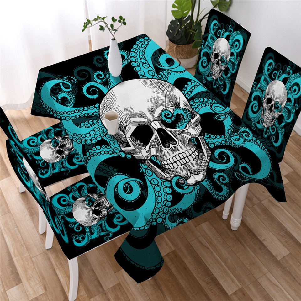 Skull 1 Piece Tablecloth Home Decoration - Chair Cover Not Included