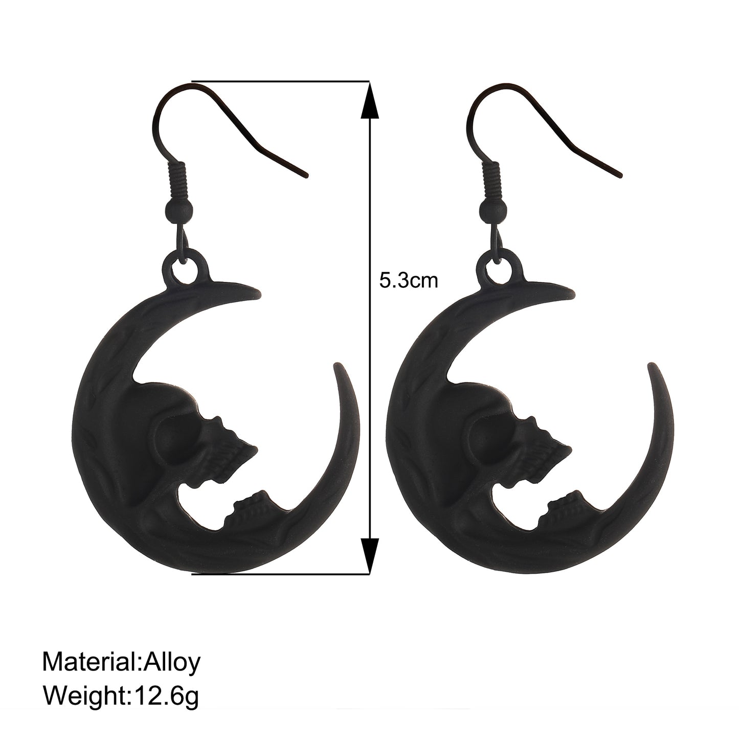 Half Moon Skull Earrings