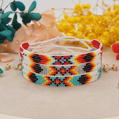 Native Hand Beaded Bracelet Adjustable