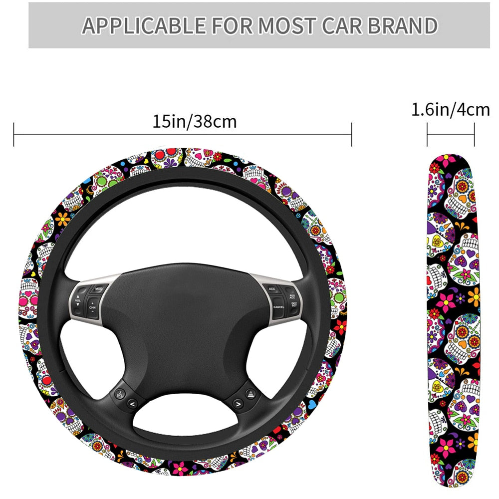 Sugar Skull Steering Wheel Cover Car Accessories