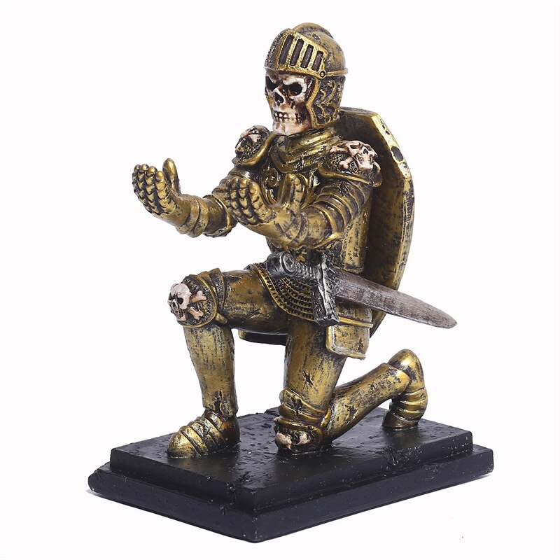 Home Decor Knight Skull Pen Holder