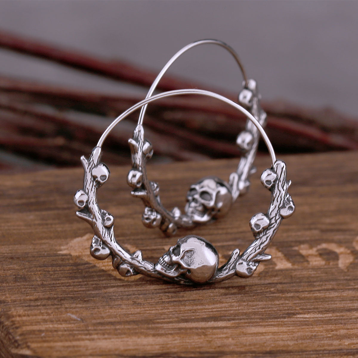 Skull Hoop Earrings