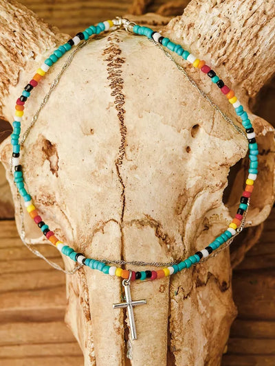 Double Layer Cross Native Necklace