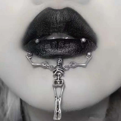 Skull Skeleton Lip Piercing