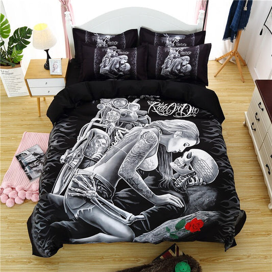 Couple Skull Skeleton Bedding Sets