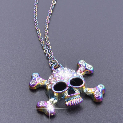 Skull Rainbow Pendant Necklace