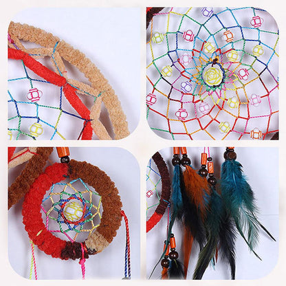 Dream Catchers 5 Rings Colorful Feather Native Indian