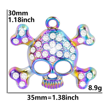 Skull Rainbow Pendant Necklace