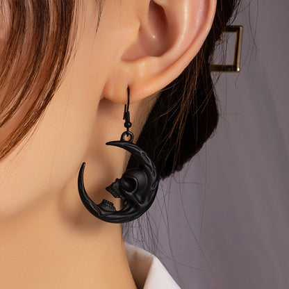 Half Moon Skull Earrings