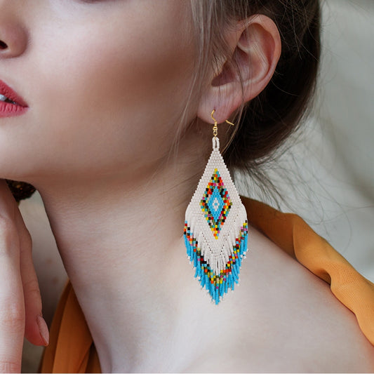 Native Bead Earrings Drop Dangle