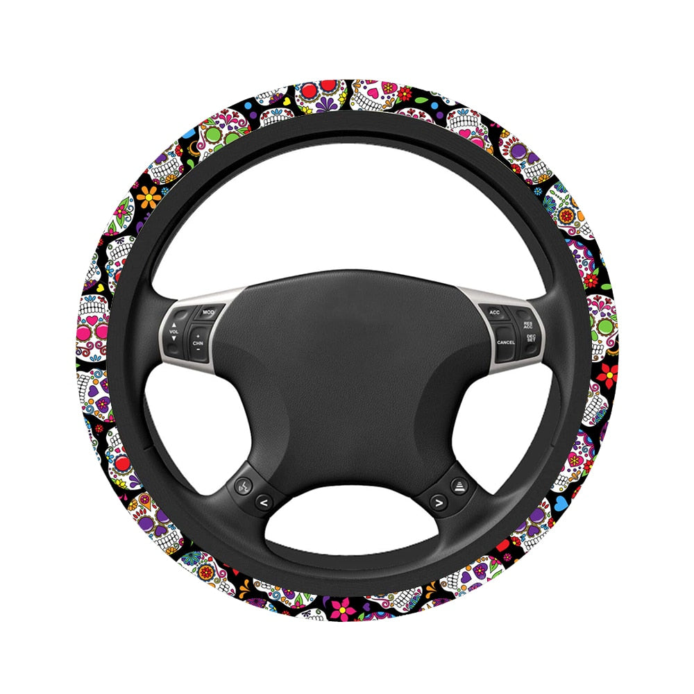 Sugar Skull Steering Wheel Cover Car Accessories