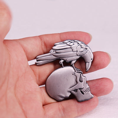 Raven Skull Pin Brooches