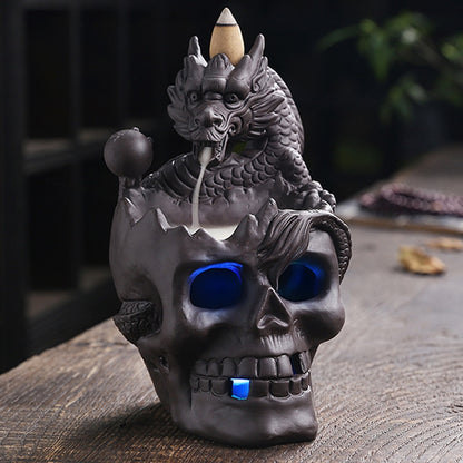 Dragon Skull Decor Backflow Incense Burner